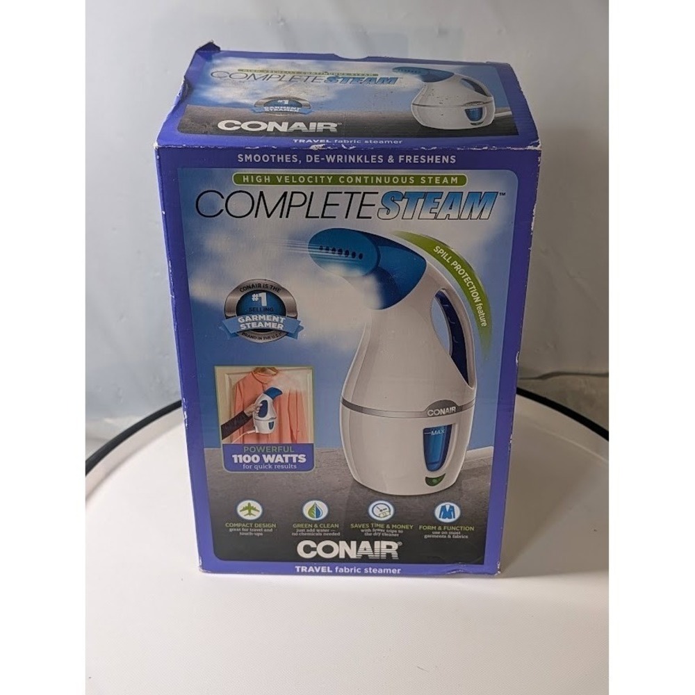Conair CompleteSteam Travel Fabric Steamer Unisex OS White New 1100W Handheld